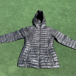 Marmot Goose Down Hooded Puffer Jacket Lightweight 800 Fill Women's S/P Black
